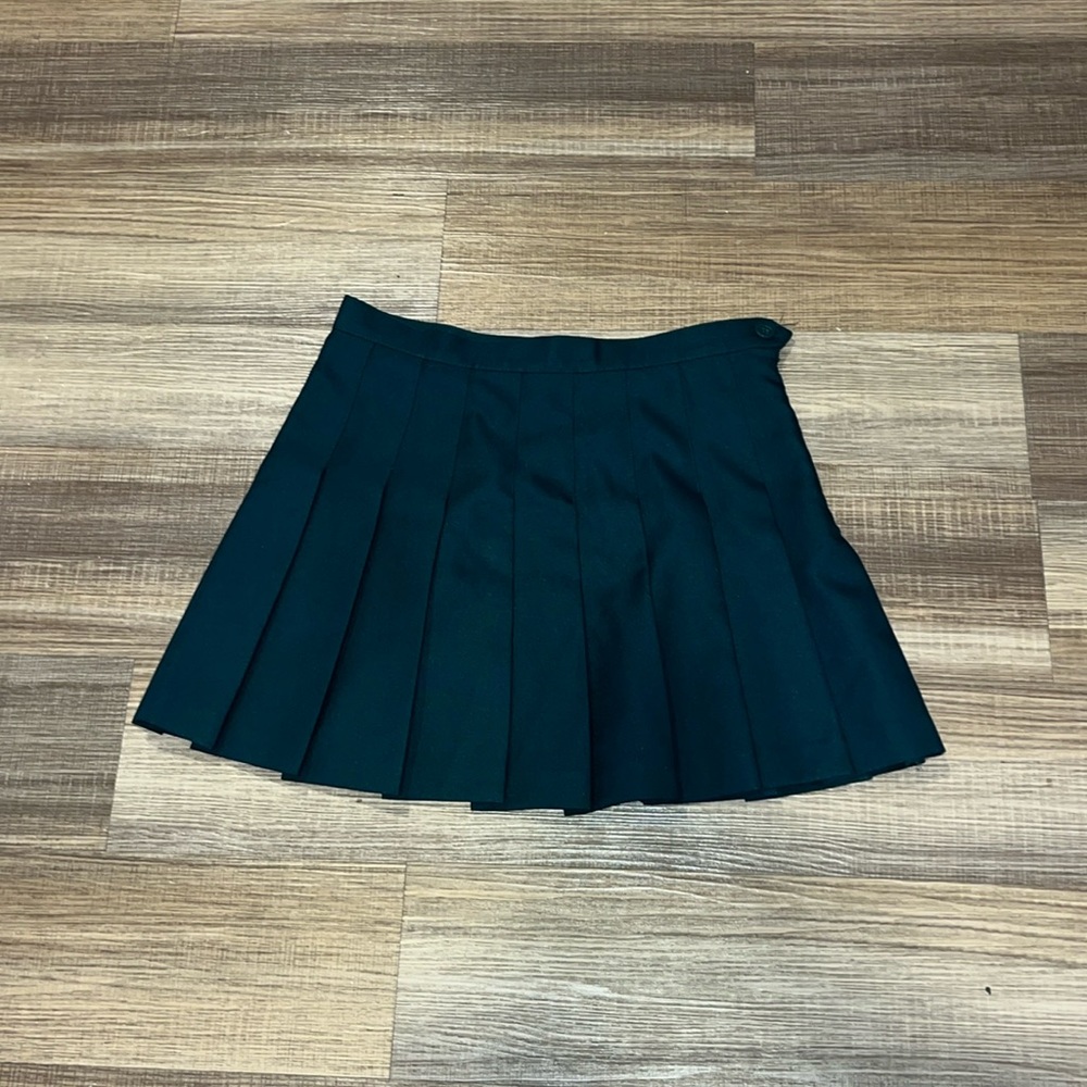 American Apparel Dark Green Pleated Skirt